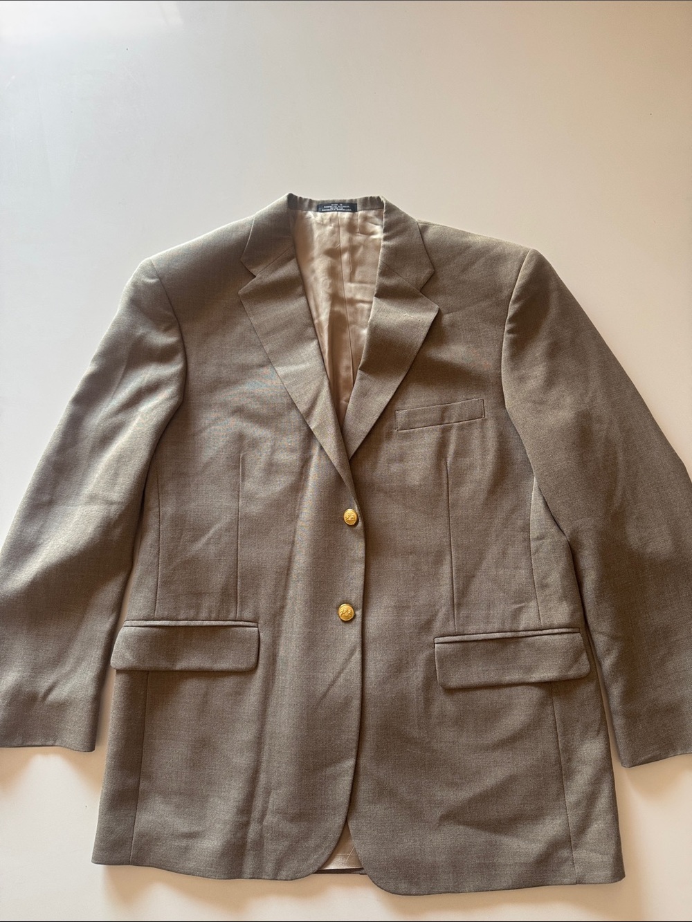 Stafford Brown Blazer with Gold Buttons
